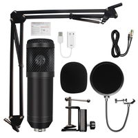 Microfon Profesional de Studio Condenser BM800 cu stand inclus pentru Inregistrare Vocala, Streaming, Gaming, Black, Techstar Microfon Profesional de Studio Condenser BM800 cu stand inclus pentru Inregistrare Vocala, Streaming, Gaming, Black, Techstar