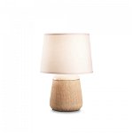 Lampa de birou KALI'-2 TL1, ceramica, textil, alb, maro, 1 bec, dulie E14, 245331, Ideal Lux, Ideal Lux