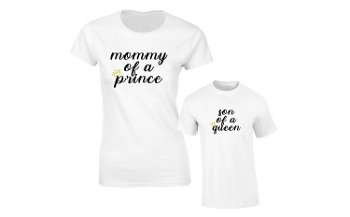 Set de tricouri pentru mama ?i copil Mommy of a prince SA653, Zoom Fashion