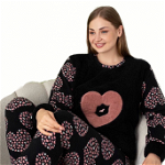 Pijama femei cocolino serie mare Battal, din doua piese, Material 100% micro, PIJ60027