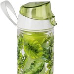 Sticla apa cu infuzor pentru fructe, 750 ml, Ø7xH24 cm, Foliage Verde
