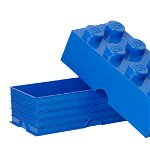 Cutie depozitare LEGO 2x4 albastru inchis