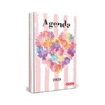 Agenda Herlitz, datata 2020, limba Romana, A5, 352 pagini + 16 pagini zentangle, coperta buretata, motiv Flower