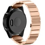 Curea ceas Smartwatch Garmin Fenix 7X / 6X / 5X Plus / 5X / 3 HR / 3, 26 mm Otel inoxidabil iUni Rose Gold Link Bracelet, iUni