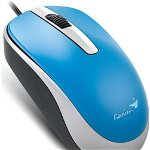 Mouse Genius DX-120 G5 31010105108, Optic, cu fir, USB, 3 butoane, 1200 DPI, Albastru, Genius