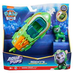 Set figurina cu vehicul Paw Patrol - Aqua Pups, Rocky cu vehicul peste pada