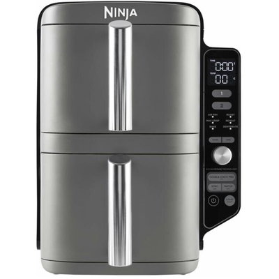 NINJA Friteuza cu aer cald Ninja SL400EU Double Stack XL, 2470 W, interval temperatura 40 - 240 °C, doua zone de gatit, 6 programe, gri., NINJA