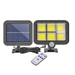 Lampa solara de perete JRH, 6 x COB LED, panou solar polisiciliu detasabil, senzor miscare, telecomanda, rezistenta la apa, acumulator inclus, JRH
