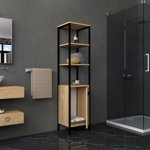 Dulap pentru baie, Puqa Design, Derin, 161,8 x 38 x 34 cm, pal melaminat, alb, Puqa Design