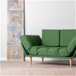 Canapea extensibila cu 3 Locuri Nina, Verde, 200 x 85 x 80 cm, Futon