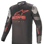 Tricou ALPINESTARS MX RACER TACTICAL culoare camo fluorescent gri rosu marime M