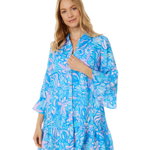 Imbracaminte Femei Lilly Pulitzer Linley Collared Cover-Up Amalfi Blue Sound The Sirens, Lilly Pulitzer