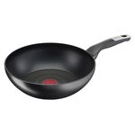 Tigaie Wok Tefal Unlimited, 28 cm, inductie, invelis antiaderent din titan, indicator Thermo-Signal, baza Thermo-Fusion, negru