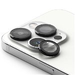 Set 3 protectii sticla camera foto Ringke Frame Glass compatibil cu iPhone 15 Pro Black, Ringke