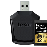 Card memorie Lexar SDHC UHS-II U3 2000x 32GB Clasa 10 + cititor USB