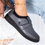 Pantofi Casual, culoare Gri, material Piele ecologica - cod: P11536, Gloss