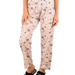 Pantaloni de pijama albi cu stelute mov - cod 45467, 