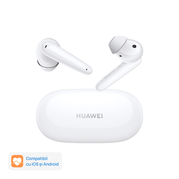 Casti True Wireless Huawei Freebuds SE, Bluetooth 5.2, Microfon Dual, Active Noise Cancellation, IPX4, Alb, Huawei