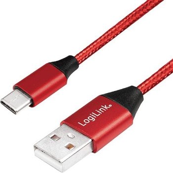 Cablu LogiLink USB 2.0 Logilink Cu0148 Usb A - Usb-c, M/m, Roșu, 1m, LogiLink