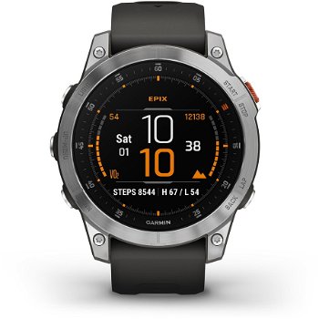 Smartwatch GARMIN Epix (Gen 2) Standard Edition 47mm, Wi-Fi, GPS, Android/iOS, silicon, Slate/Stainless Steel