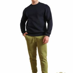Pantaloni pentru barbati verzi cu siret Bumbacel, Bumbacel 100 COTTON
