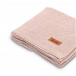Paturica de bumbac tricotata Sensillo 100x80 cm Roz, Sensillo