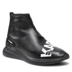 Karl Lagerfeld, Pantofi sport slip-on mid-high de piele ecologica Finesse, Alb/Negru