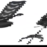 Scaun ergonomic de birou Vinsetto, Cu roti, Inaltime reglabila, Poliester/ABS, 58.5x58x94.5-103.5cm, Negru