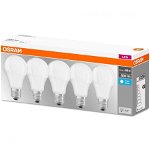 5 Becuri LED Osram Base Classic A, E27, 8.5W (60W), 806 lm, lumina neutra (4000K), OSRAM