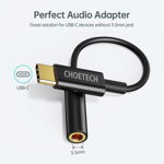 Adaptor USB-C - Jack 3.5 mm mama Choetech AUX003, negru