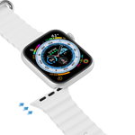 Curea silicon DuxDucis Ocean Wave compatibila cu Apple Watch 4/5/6/7/8/SE 42/44/45mm White, DuxDucis