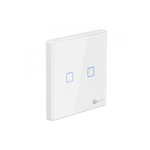 Dual channel touch sensitive light switch wifi button with 433 mhz remote control white t2eu2c-rf