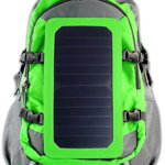 Rucsac pentru laptop powerneed cu incarcator solar de 6.5w, gri-verde