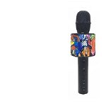 Set - Microfon Karaoke Wireless cu Bluetooth Soundvox(TM) D998 cu Boxa inclusa, Negru + Suport Universal de Birou Pentru Tablete sau Telefoane, Inter-Line Company SRL