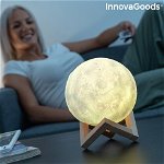 Lampa LED reincarcabila Luna Moondy InnovaGoods, 15x18x15 cm, InnovaGoods
