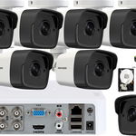 Kit complet supraveghere video Hikvision 8 camere 2MP FullHD Ultra Low-Light IR 80M KIT8CH3980C