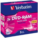 Mediu stocare Verbatim DVD-RAM 9.4GB 3x Double Sided Hardcoated 5 buc