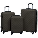 vidaXL Set de valize cu carcasă rigidă, 3 piese, antracit, ABS, vidaXL