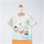 Set tricou de vara cu pantalonasi pentru bebelusi swim, tongs baby (culoare: somon, marime: 9-12 luni), BabyJem