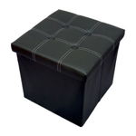 Taburet pliabil cu spatiu de depozitare 3 in 1, dimensiuni 38X38, Material PVC, negru, Sky Activ Shop SRL