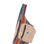 Borseta multicolora din bumbac si canepa, Orient Maya