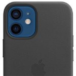 Husa de protectie Apple Leather Case MagSafe pentru iPhone 12 mini, Black