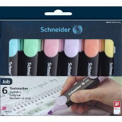 Textmarker Schneider Job Pastel, 6 Buc/Set, Schneider