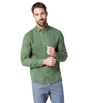 Imbracaminte Barbati SERGE BLANCO Long Sleeve Linen Shirt Olive, SERGE BLANCO
