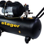 Compresor aer STAGER HM3100V-10 453010310010, 100 L, 10 bar, 356 L/min, monofazat, angrenare directa, RURIS