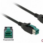 Cablu PoweredUSB 12V T-T 4m pentru POS/terminale, Delock 85495