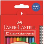 Creioane colorate 12 culori Faber Castell + creion grafit triunghiular Grip 2001 115850 FC115850