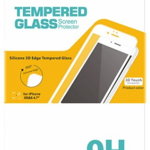Folie Protectie Sticla Temperata Devia 3D Edge DV3DEDGIPH6PWH pentru iPhone 6 Plus (Transparent/Alb)
