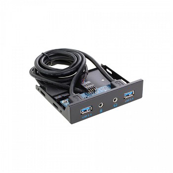 Kit panou frontal 3.5 inch conector 20 pini cu hub 2 x USB 3.0 port HD audio si port Microfon, PLS