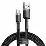 Cablu de date USB-C BASEUS 3A 1m (gri+negru) CATKLF-BG1, BASEUS